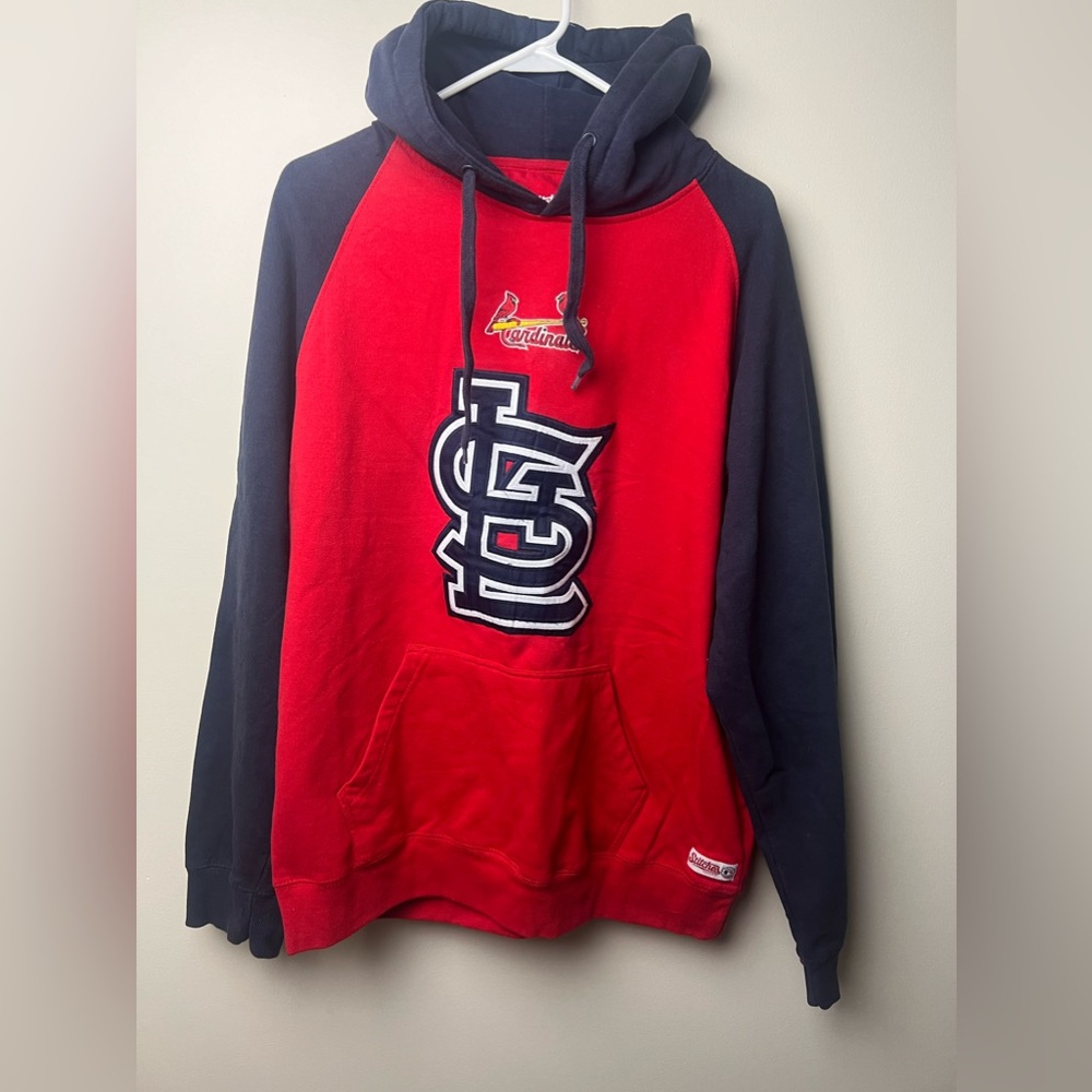 Men's Stitches St. Louis Cardinals Sweatshirt/Hoodie (Size XLarge) Red and Navy
